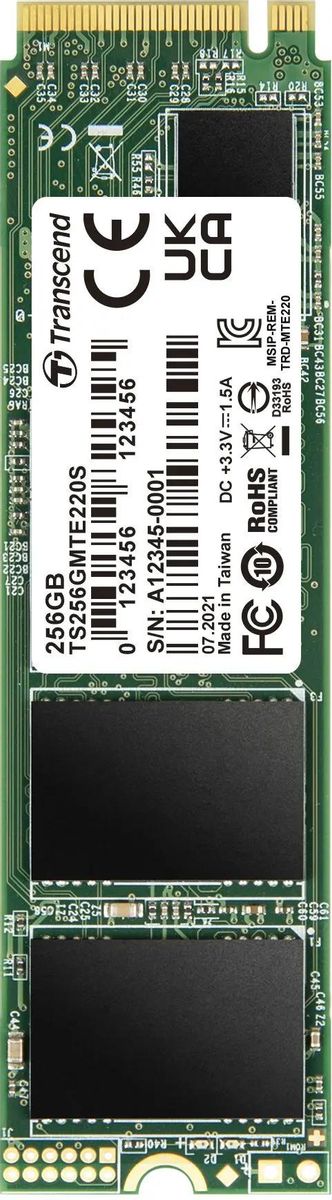 SSD накопитель Transcend 220S 256ГБ, M.2 2280, PCIe 3.0 x4,  NVMe,  M.2 [ts256gmte220s]